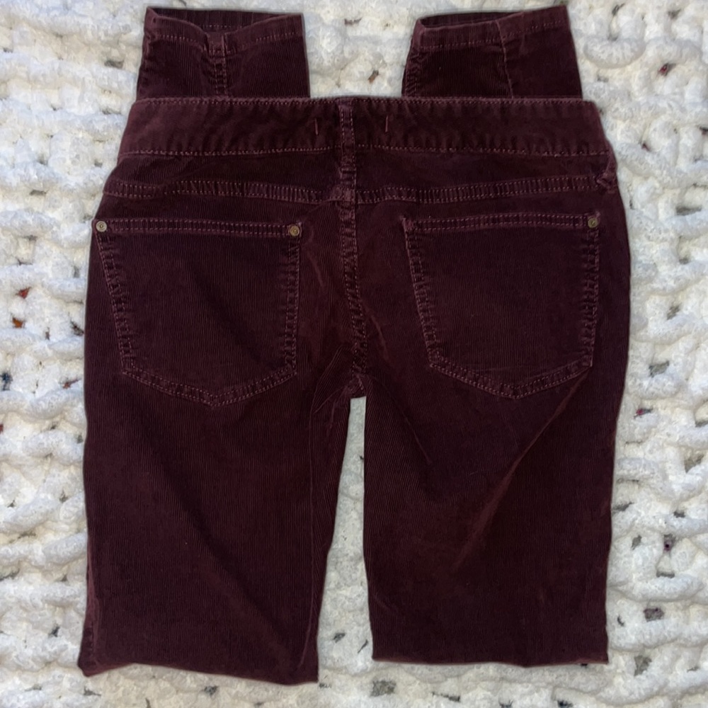 Free People Stretch Low-Rise Skinny Corduroy Maroon 28 - Picture 8 of 13